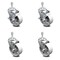 Service Caster Semi Steel Swivel TS Caster w/Roller Bearing-4" Wheel&12MM Stems-2 w/Brake, 4PK SCC-TS20S415-SSR-M1215-2-TLB-2 - alternate 1